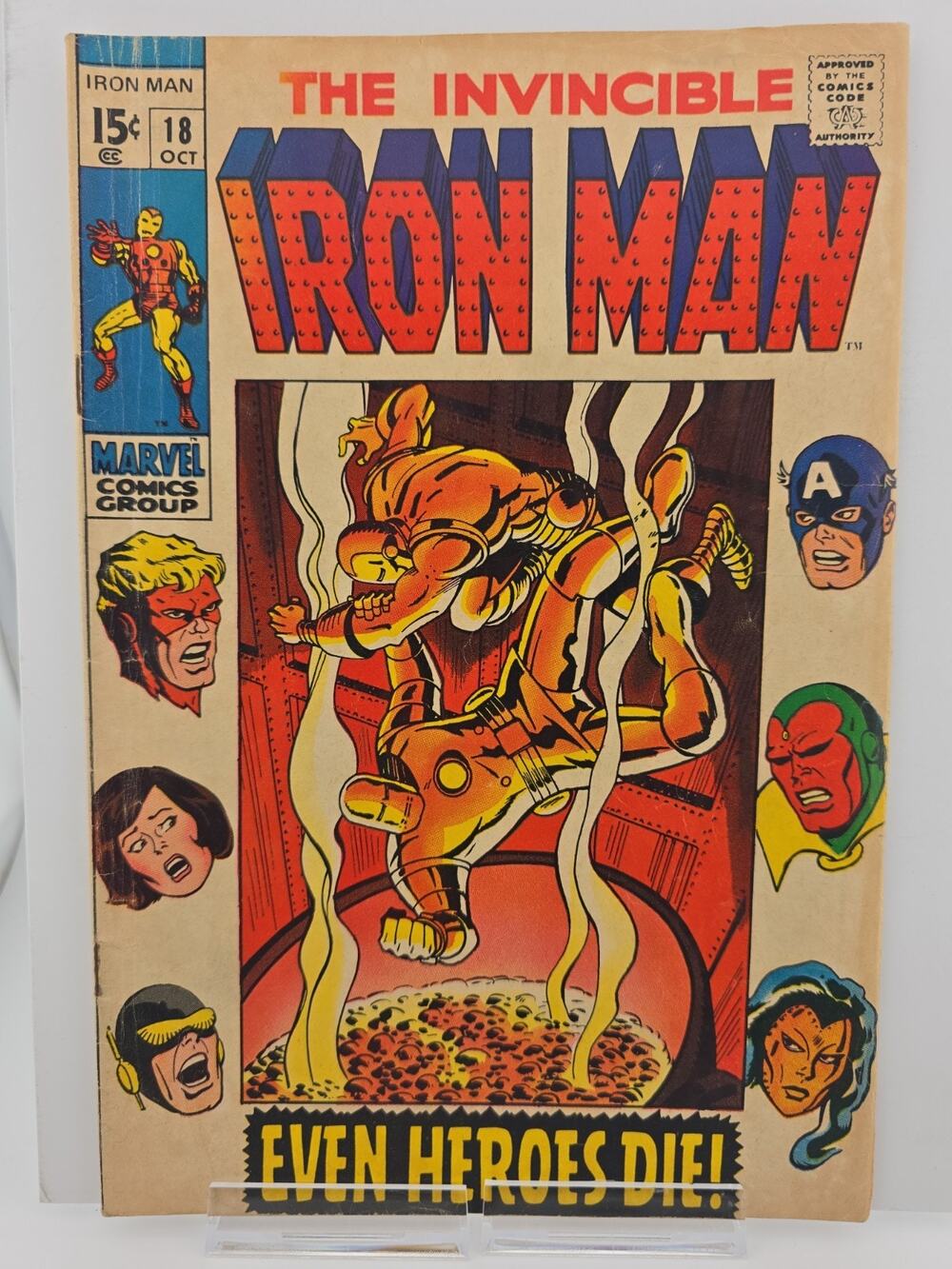 The Invincible Iron Man #18 1969 Marvel Comics Even Heroes Die!